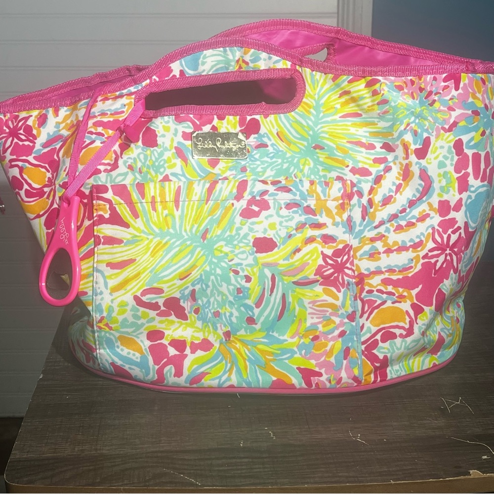 Lilly Pulitzer Multicolor Floral Insulated Beach Beverage Bag w/Bottle Opener